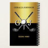 Carnet Minimalist Custom Elegant Golf Monogram Notebook (Verso)