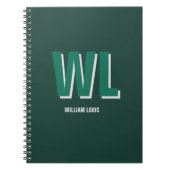 Carnet Minimalist Emerald Green Personalized Monogram (Devant)