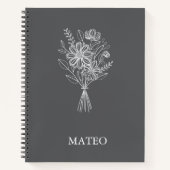 Carnet Minimalist Floral Line Art Notebook  (Devant)