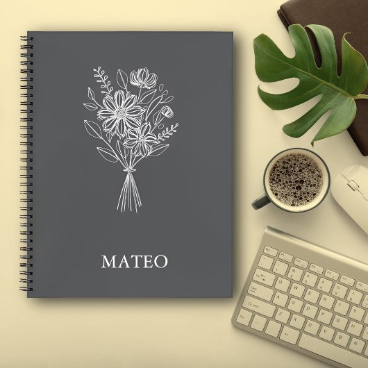 Carnet Minimalist Floral Line Art Notebook 
