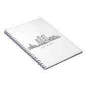 Carnet Minimalist Fort Worth Skyline Line Art (Côté Droit)