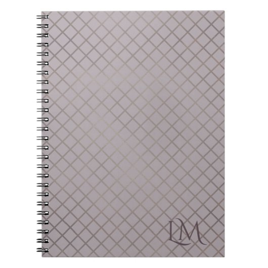Carnet Minimalist Monogram Gold & Gray Taupe  (Devant)