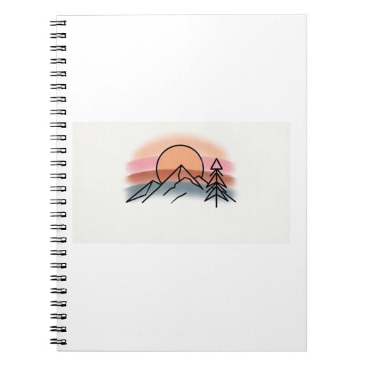Carnet Minimalist Mountain Sunset - Retro Nature Art Desi (Devant)