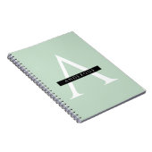 Carnet Minimalist Pastel Mint Personalized Name (Côté Droit)