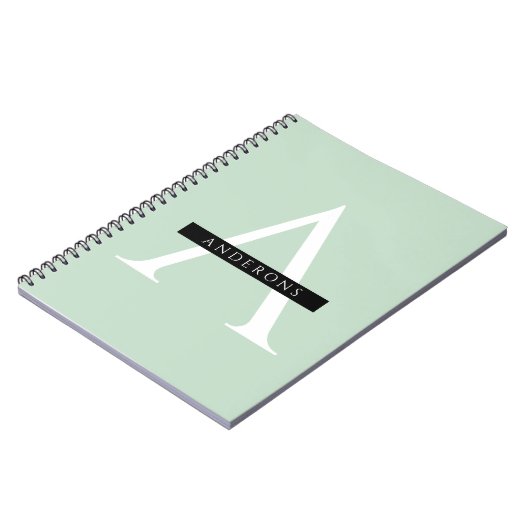 Carnet Minimalist Pastel Mint Personalized Name (Côté gauche)