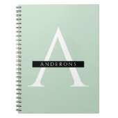 Carnet Minimalist Pastel Mint Personalized Name (Devant)