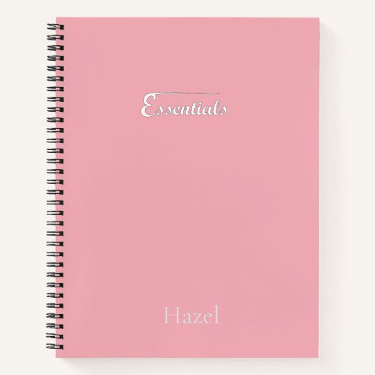 Carnet Minimalist Pink Spiral Notebook – “Essentials” (Devant)