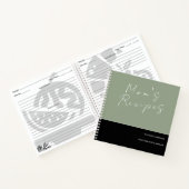 CARNET MINIMALIST SAGE GREEN BLACK MOM'S RECEPE CUOK LIVR (Intérieur)