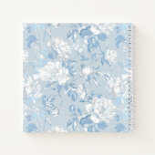 Carnet Minimalist Stripe Dusty Blue Floral Square (Dos)
