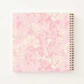 Carnet Minimalist Stripe Soft Peach Floral Square (Dos)