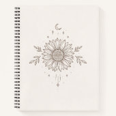 Carnet Minimalist Sunflower & Moon Design (Devant)