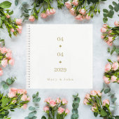 Carnet Minimalist Wedding Guest Book with Gold Lettering