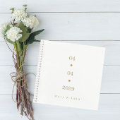 Carnet Minimalist Wedding Guest Book with Gold Lettering