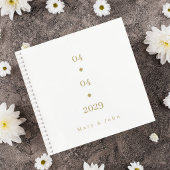 Carnet Minimalist Wedding Guest Book with Gold Lettering