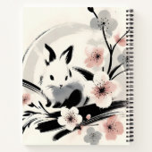 Carnet Minimalist Zen Ink Bunny Cherry Blossoms (Dos)