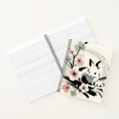 Carnet Minimalist Zen Ink Bunny Cherry Blossoms (Intérieur)