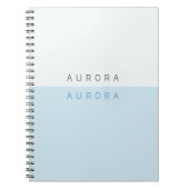 Carnet Minimaliste Bleu Deux Tons (Devant)