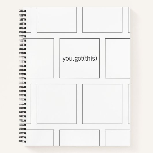 Carnet minimaliste d'encouragement B&W (Devant)