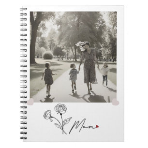Carnet Minimaliste Élégant Fleur Maman