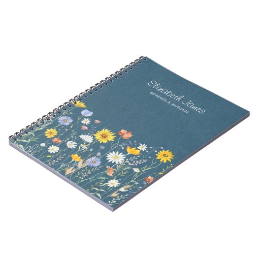 Carnet Minimaliste Fleur sauvage d'aquarelle rustique (Côté gauche)