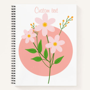 Carnet Minimaliste Floral Rose