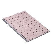 Carnet Minimaliste Mignon Doux Rose Clair Brun Points (Côté Droit)