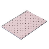 Carnet Minimaliste Mignon Doux Rose Clair Brun Points (Côté gauche)