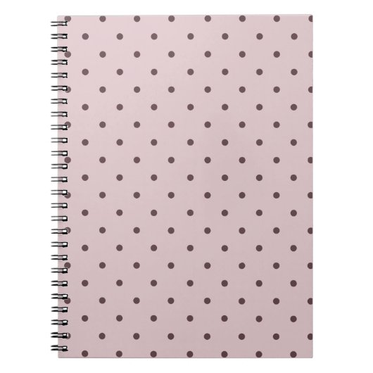 Carnet Minimaliste Mignon Doux Rose Clair Brun Points (Devant)