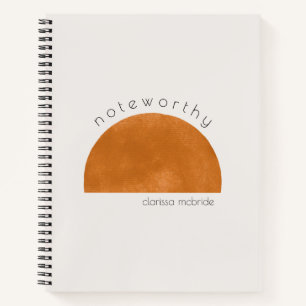 Carnet Minimaliste Moderne Abstrait Soleil Personnalisé