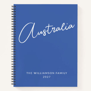 Carnet Minimaliste Moderne Bleu Voyage de Famille Personn