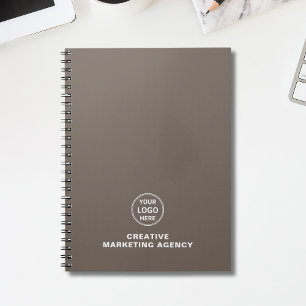 Carnet Minimaliste Moderne Logo Personnalisé Marron Entre