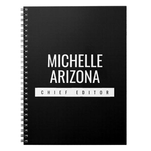 Carnet Minimaliste Moderne Professionnel Noir (Devant)