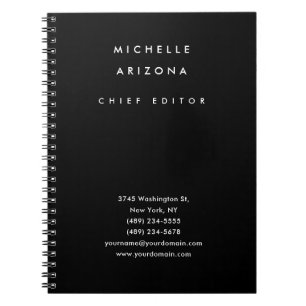 Carnet Minimaliste Moderne Professionnel Noir