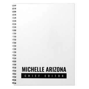 Carnet Minimaliste Moderne Professionnel Noir & Blanc