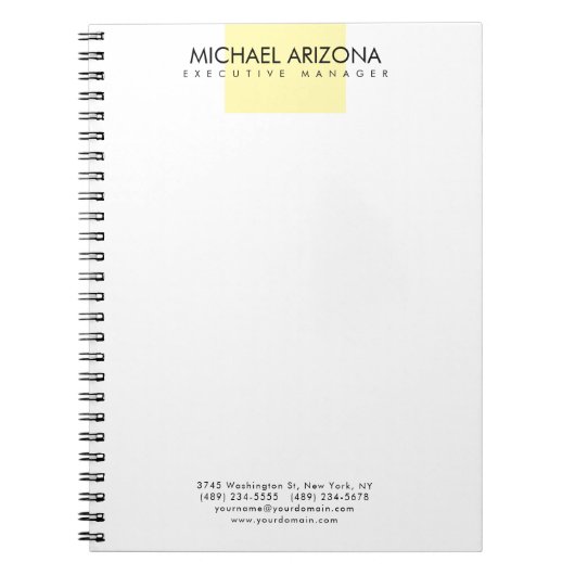 Carnet Minimaliste Moderne Simple Uni (Devant)