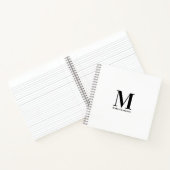 Carnet Minimaliste Monogramme Noir Blanc Simple (Intérieur)
