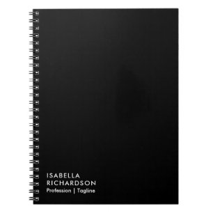 Carnet Minimaliste noir personnalisé
