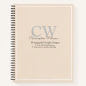 Carnet Minimaliste Professionnel Beige (Devant)