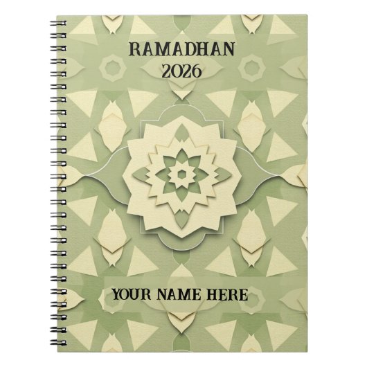 Carnet Minimaliste Ramadan Sage (Devant)