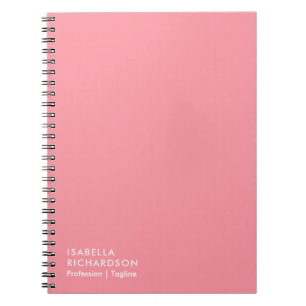 Carnet Minimaliste rose personnalisé