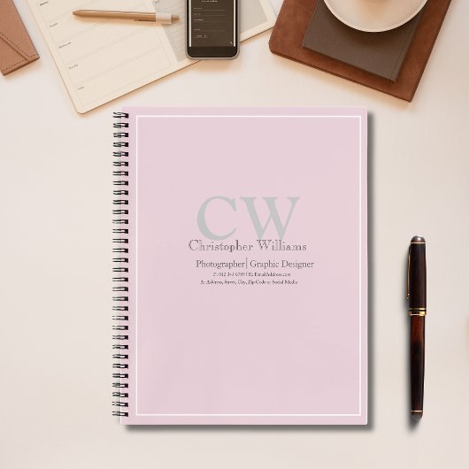 Carnet Minimaliste rose professionnel