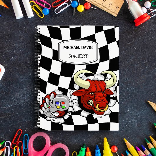 Carnet Minotaure Taureau Cool Tenant Manette De Jeux Vidé