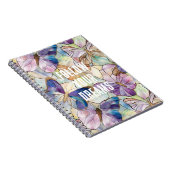 Carnet Mint Aqua Bleu Papillons pourpres (Côté Droit)