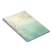 Carnet Mint Aquarelle Ombre Glam Or Leopard (Côté Droit)