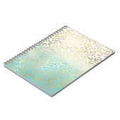Carnet Mint Aquarelle Ombre Glam Or Leopard (Côté gauche)