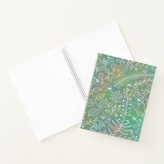 Carnet Mint Green Boho Batik Botaniques Belle (Intérieur)