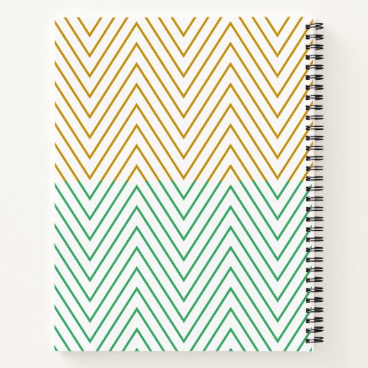 Carnet Mint Green Gold Chevron Personalized Pattern (Dos)