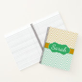 Carnet Mint Green Gold Chevron Personalized Pattern (Intérieur)