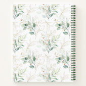 Carnet Mint Green Pastel Floral Greenery Motif (Dos)