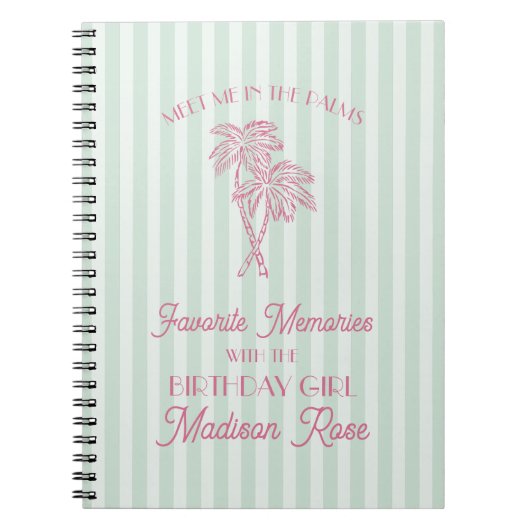 Carnet Mint Palm Springs Souvenirs favoris avec anniversa (Devant)